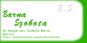 barna szobota business card